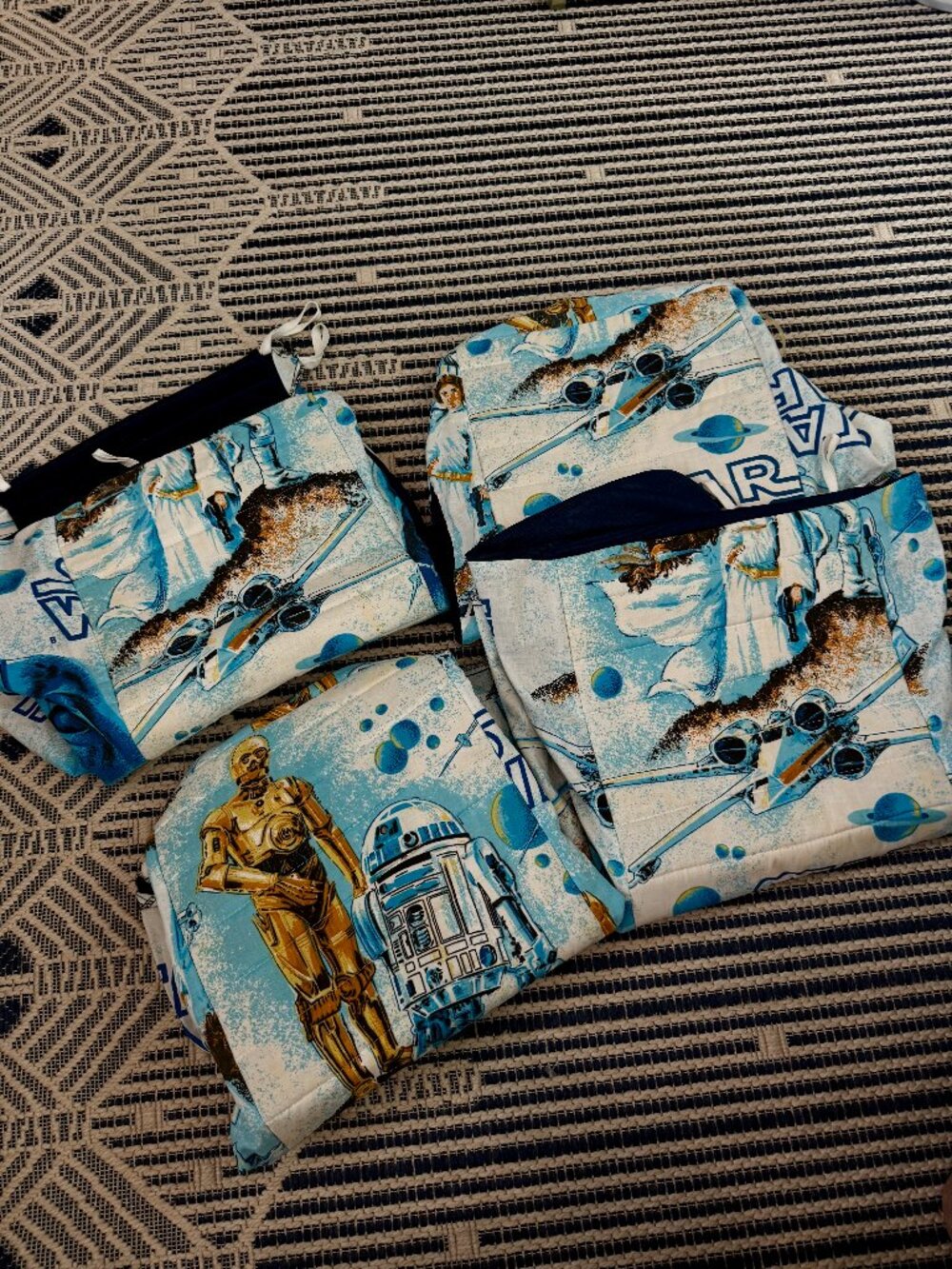 Star Wars Vintage Fabric Assorted Set of 4 Hand Sown Bedding/Cushion Material